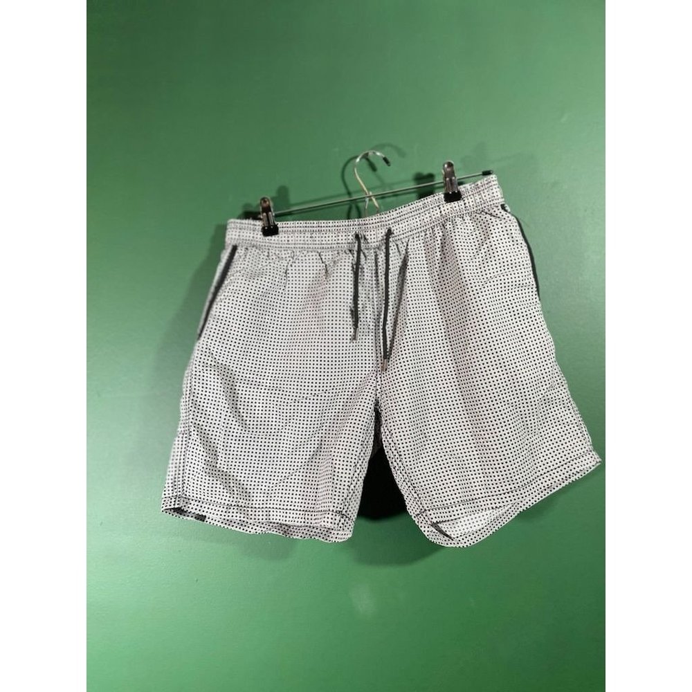 Mr Swim- Men's Black/Grey Polka Dotted Swim Trunks - Size L
